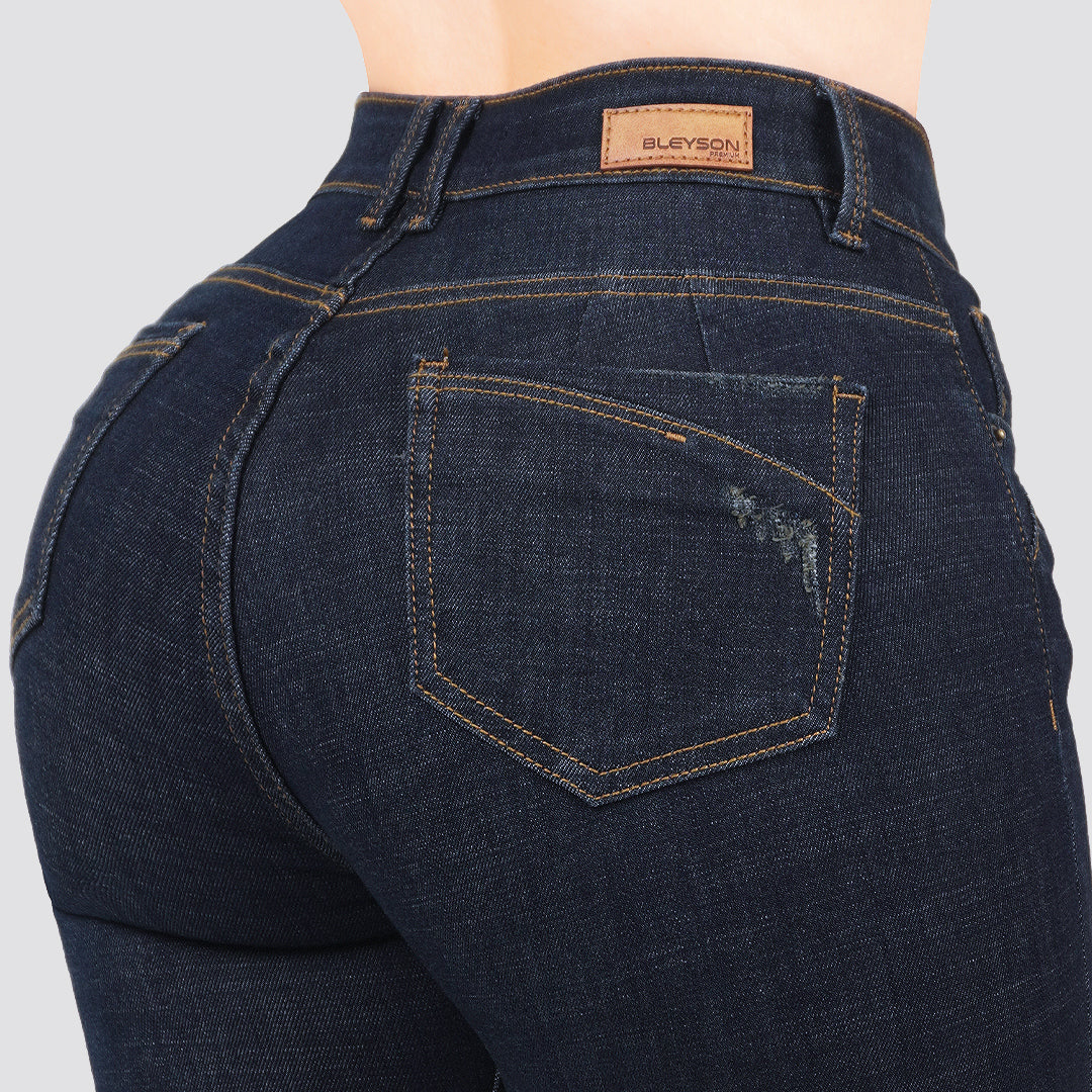 Jeans skinny tiro alto 24438