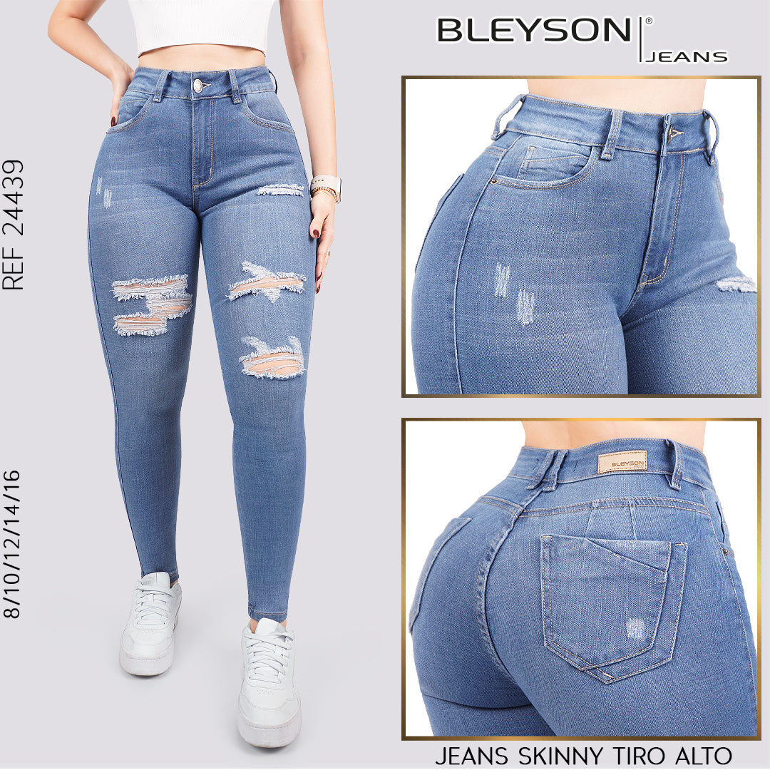 Jeans skinny tiro alto 24439