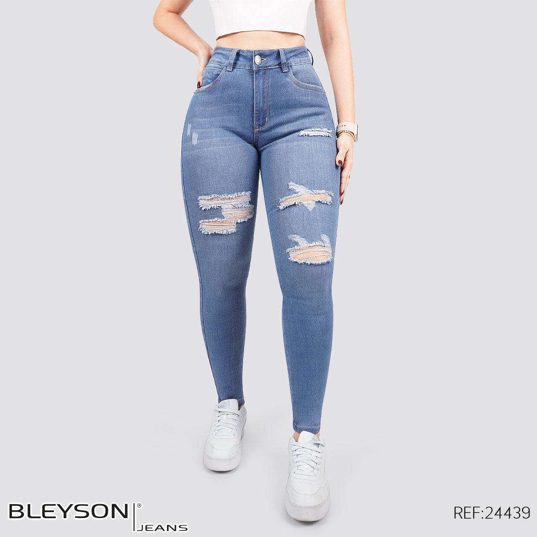 Jeans skinny tiro alto 24439
