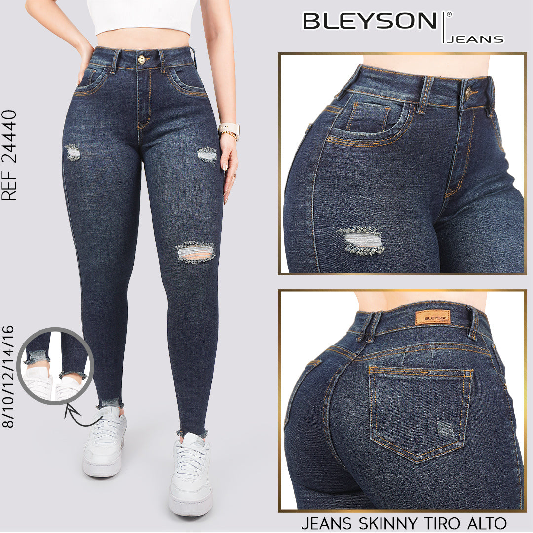 Jeans skinny tiro alto 24440
