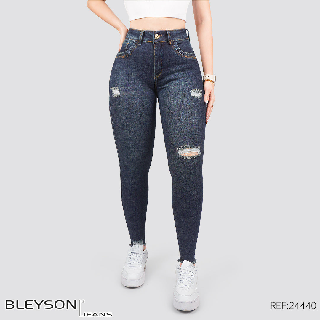 Jeans skinny tiro alto 24440