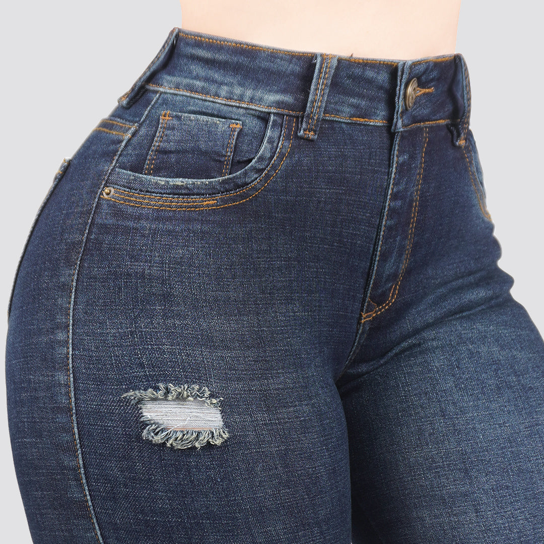 Jeans skinny tiro alto 24440