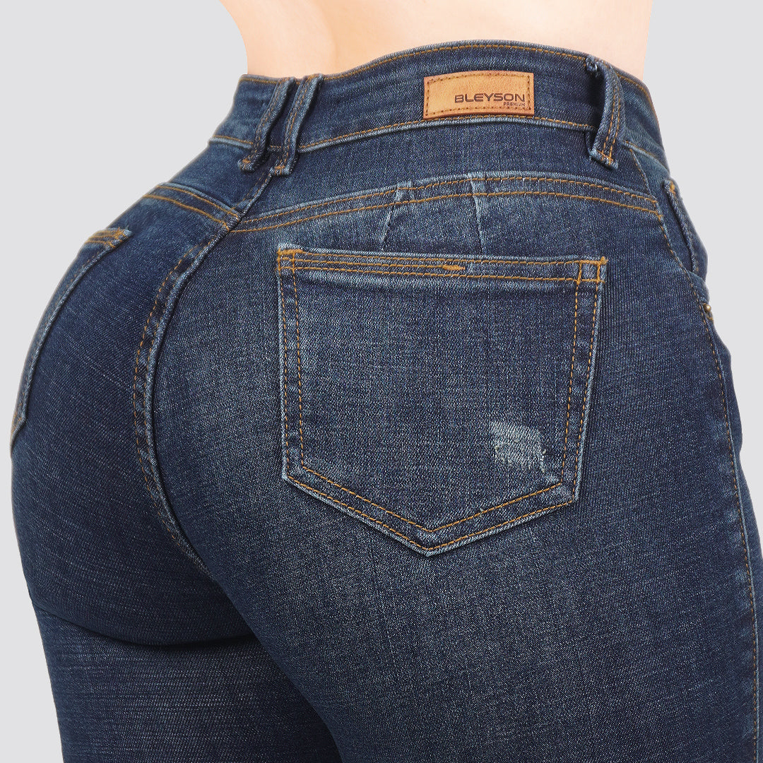 Jeans skinny tiro alto 24440