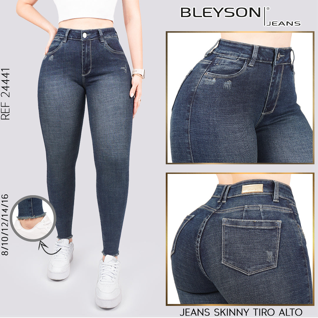 Jeans skinny tiro alto 24441