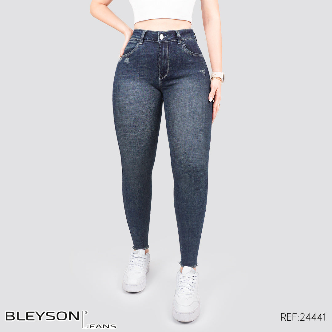 Jeans skinny tiro alto 24441