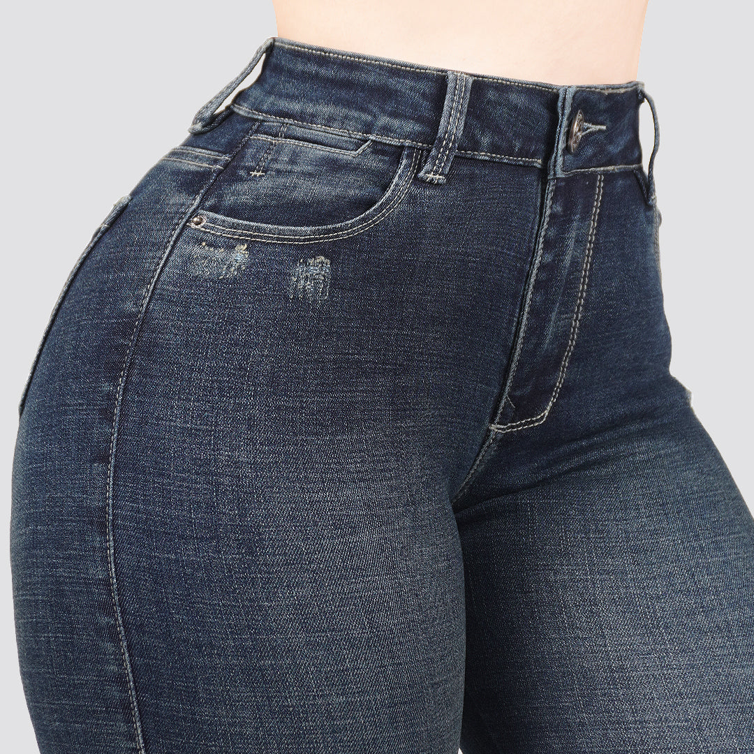Jeans skinny tiro alto 24441