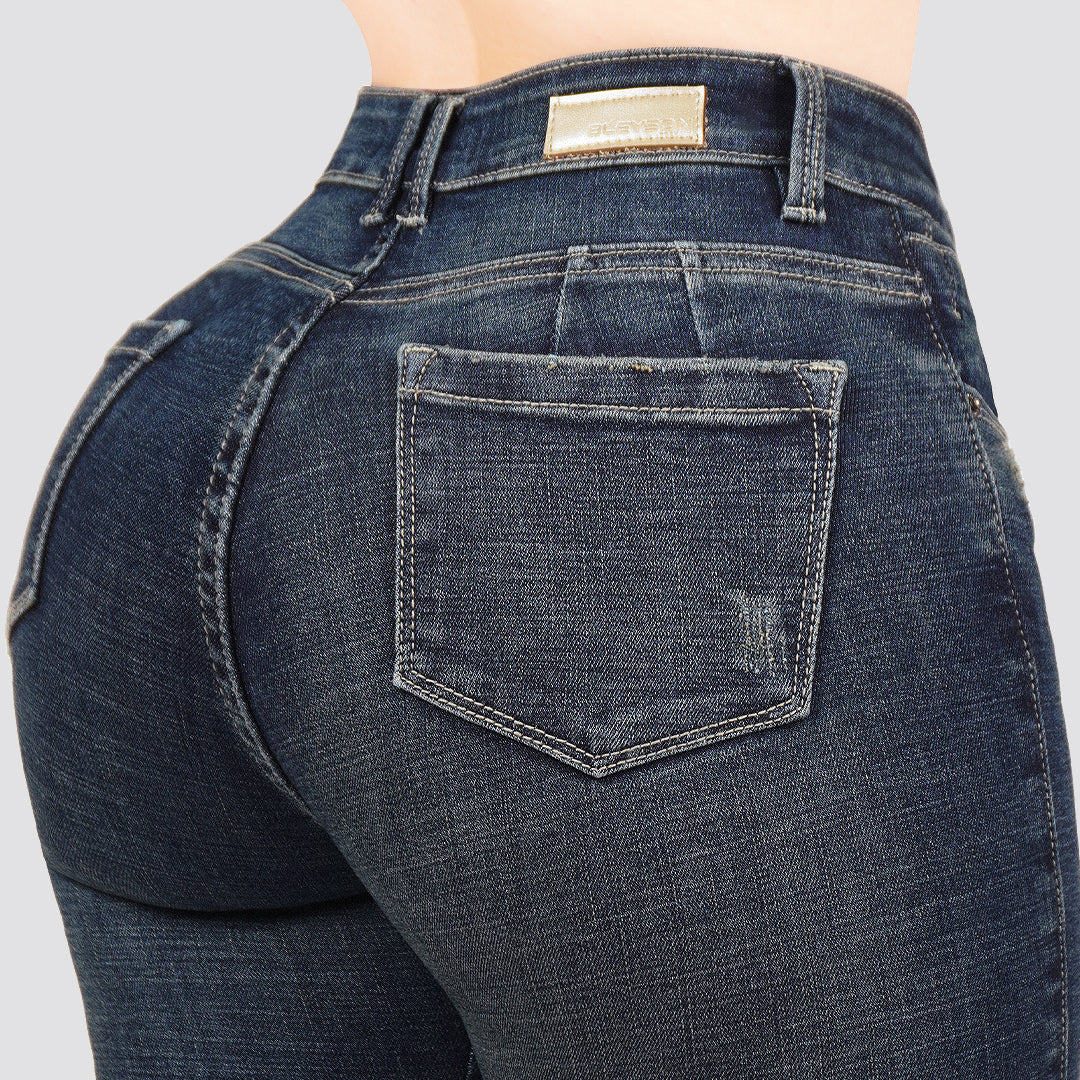 Jeans skinny tiro alto 24441