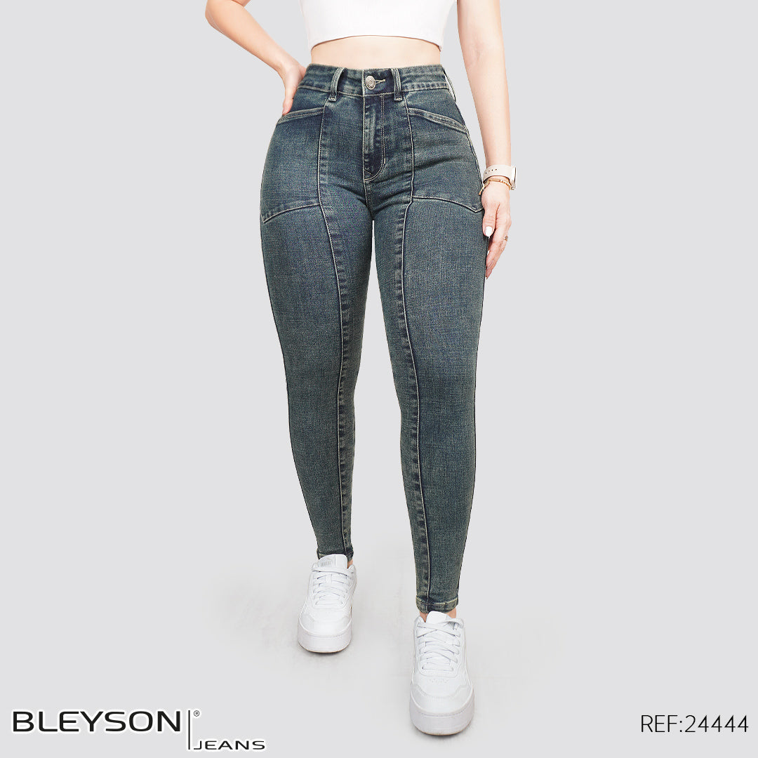 Jeans skinny tiro alto 24444
