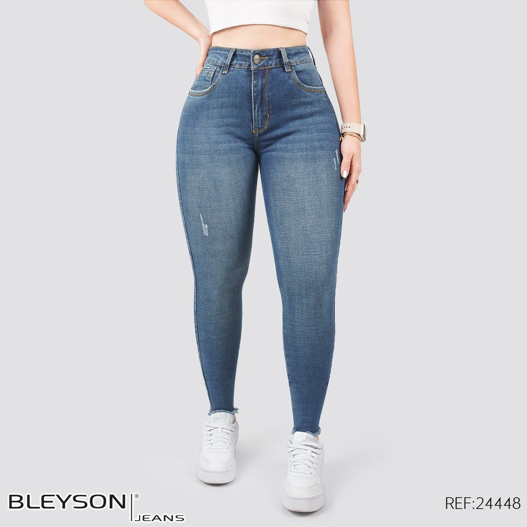 Jeans skinny tiro alto 24448