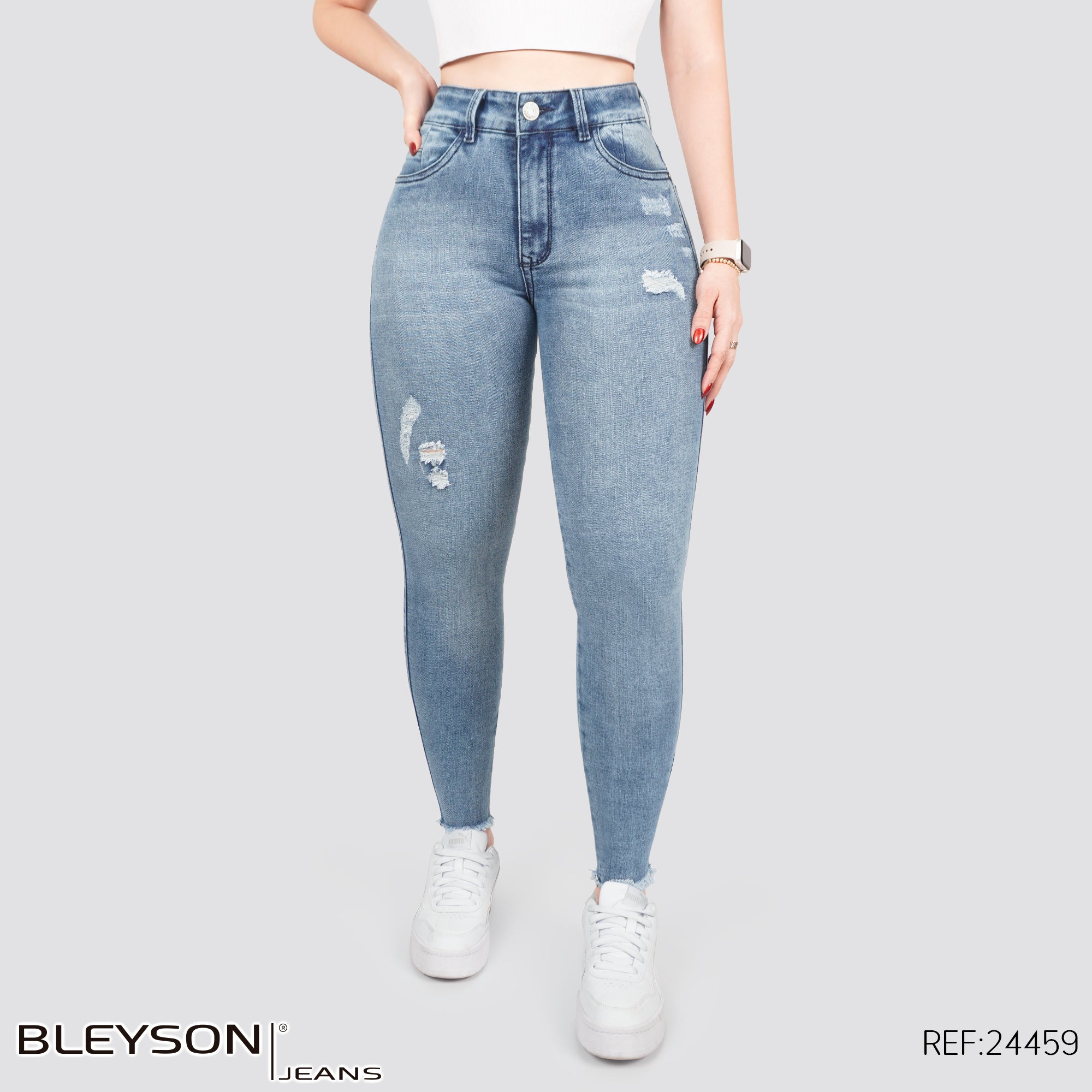Jeans skinny tiro alto 24459