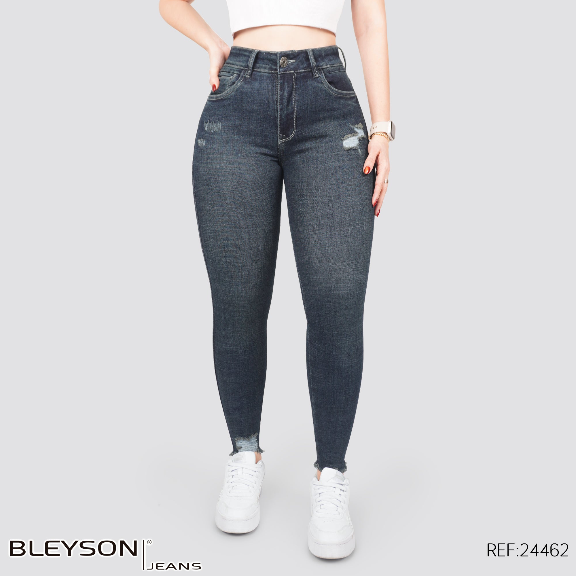 Jeans skinny tiro alto 24462