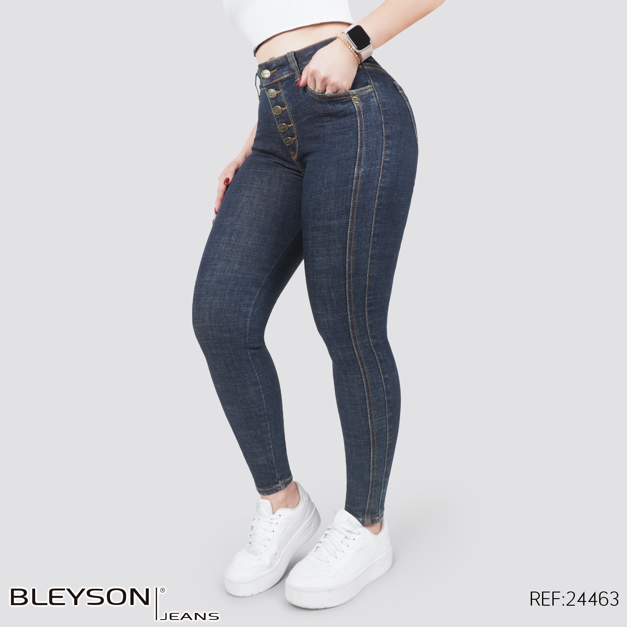 Jeans skinny tiro alto 24463