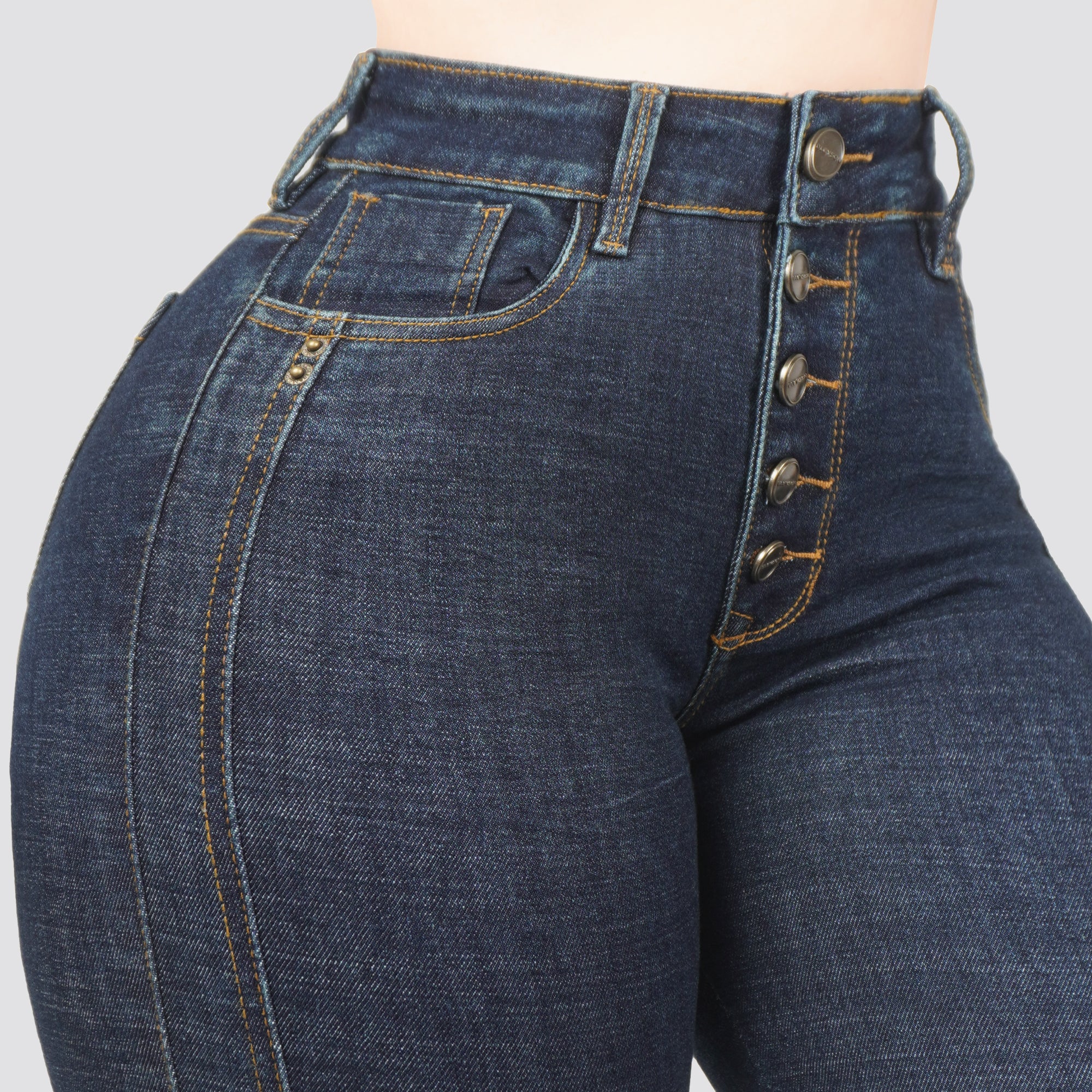 Jeans skinny tiro alto 24463