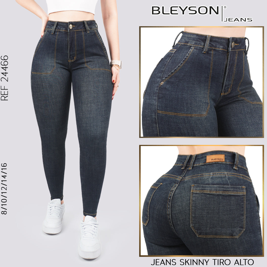 Jeans skinny tiro alto 24466