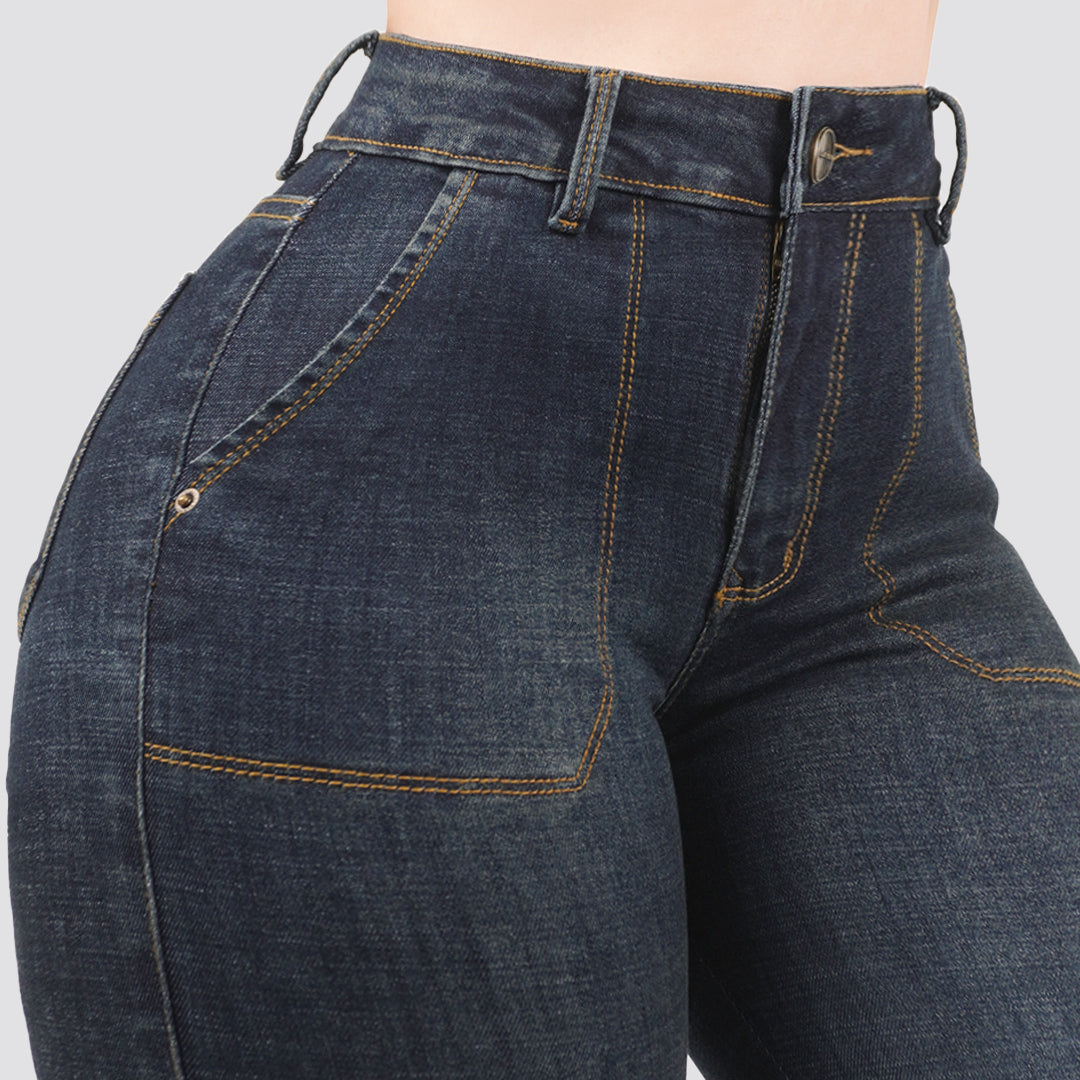 Jeans skinny tiro alto 24466