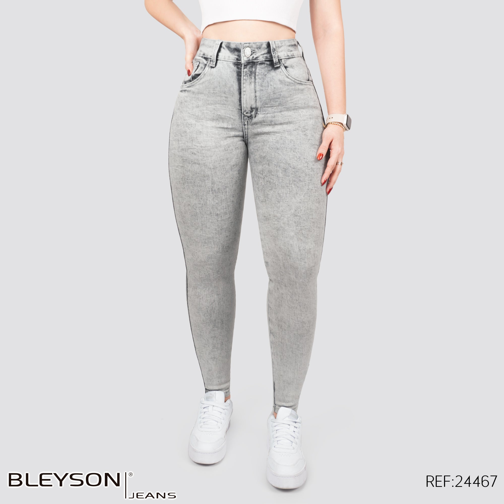 Jeans skinny tiro alto 24467