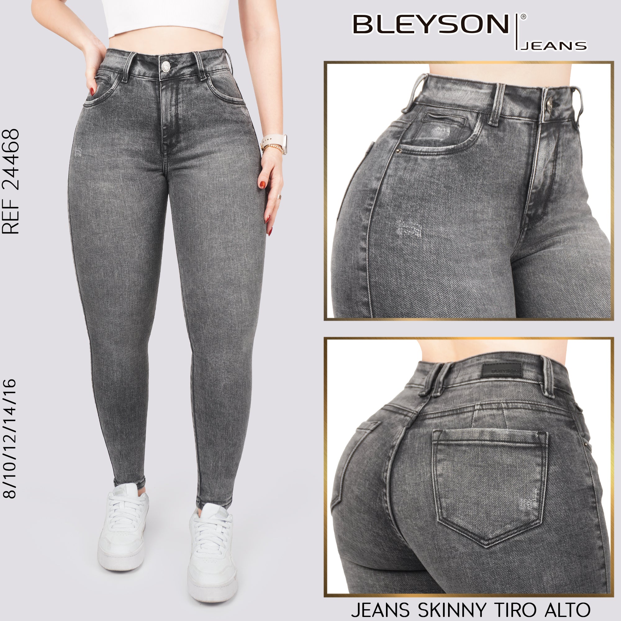 Jeans skinny tiro alto 24468