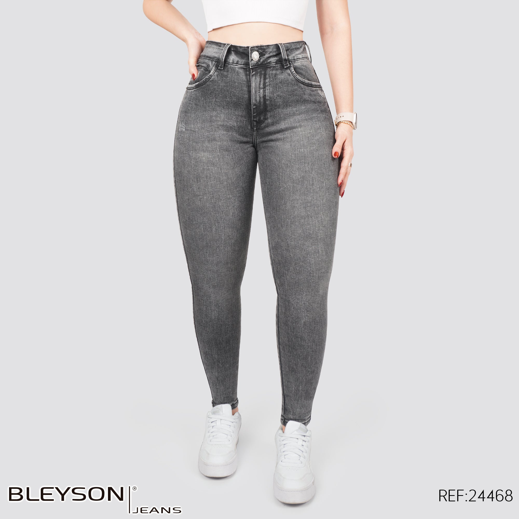 Jeans skinny tiro alto 24468