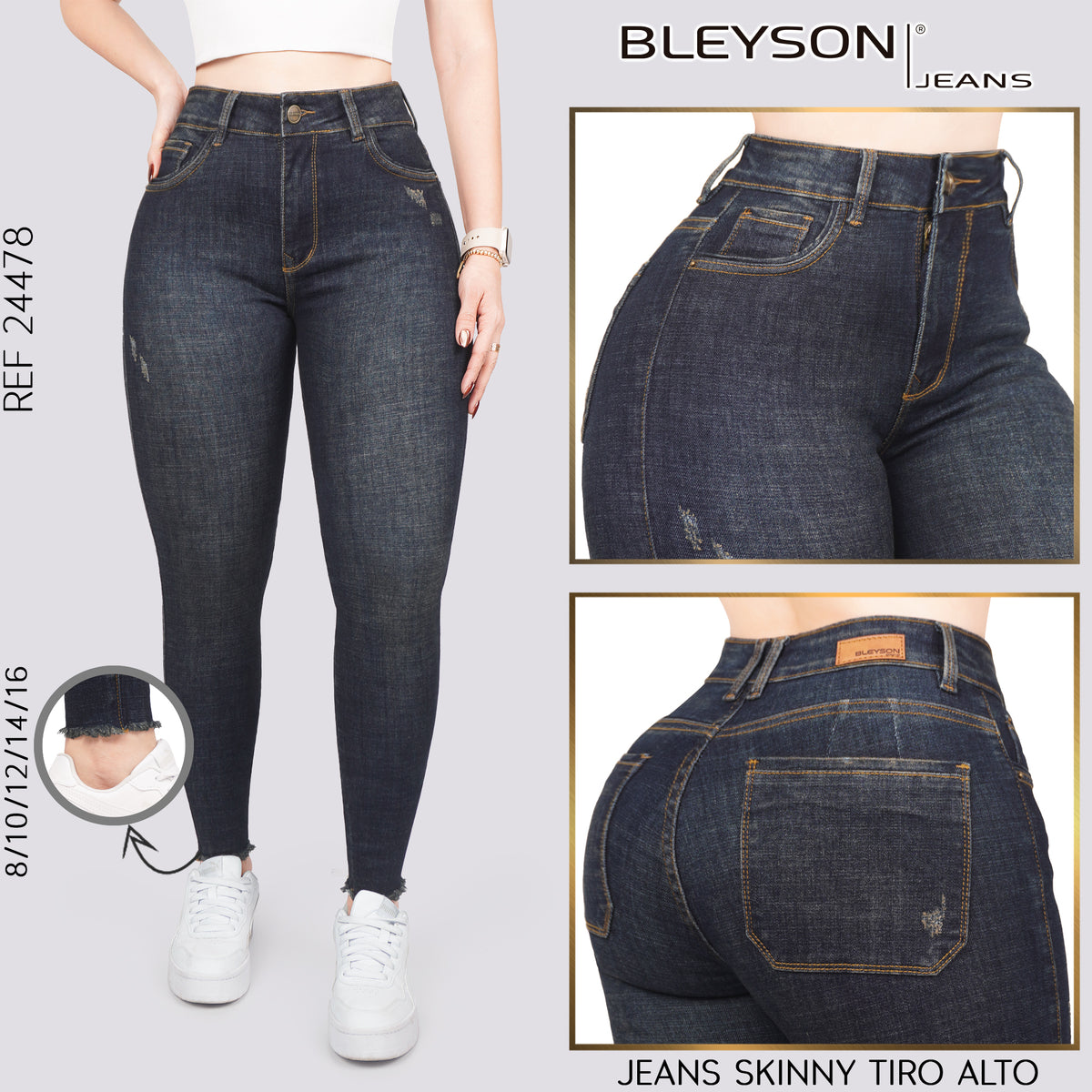 Jeans Skinny Tiro Alto 24478