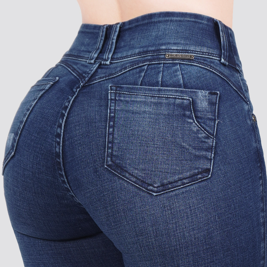 Jeans skinny tiro alto 60104