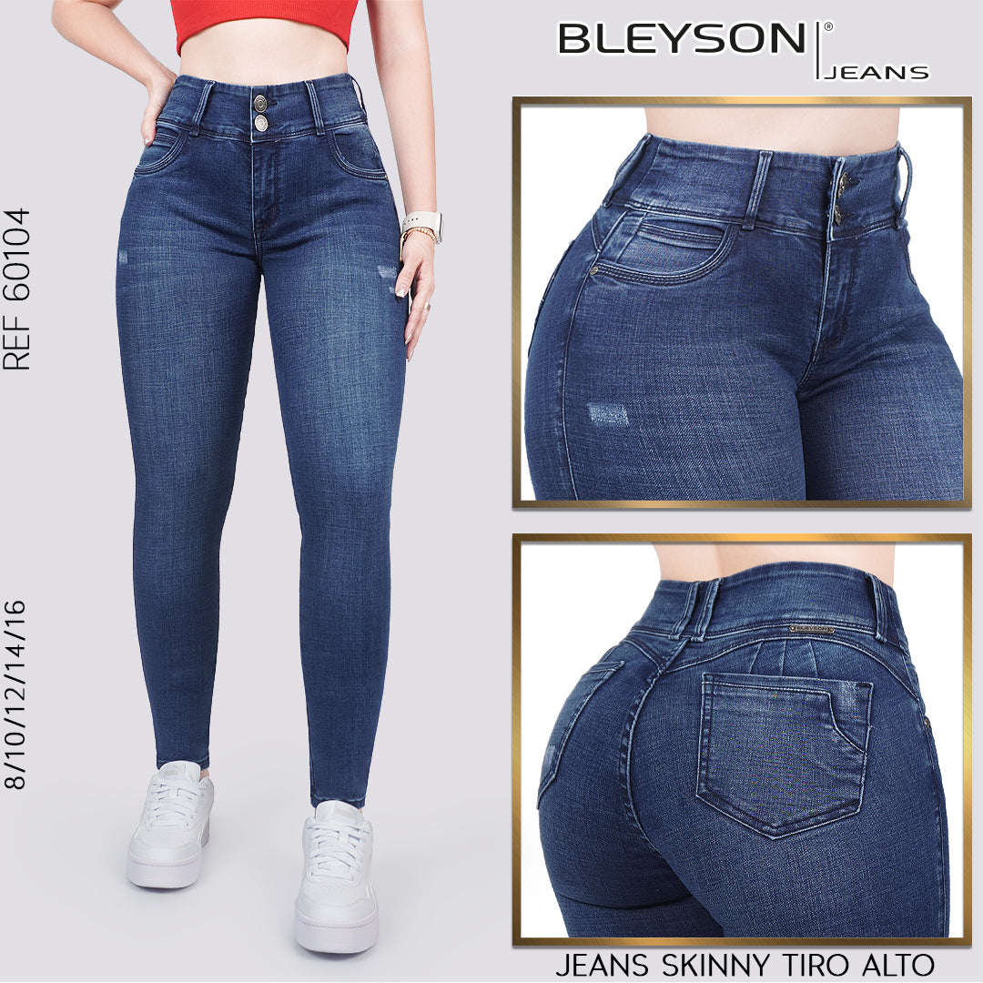 Jeans skinny tiro alto 60104