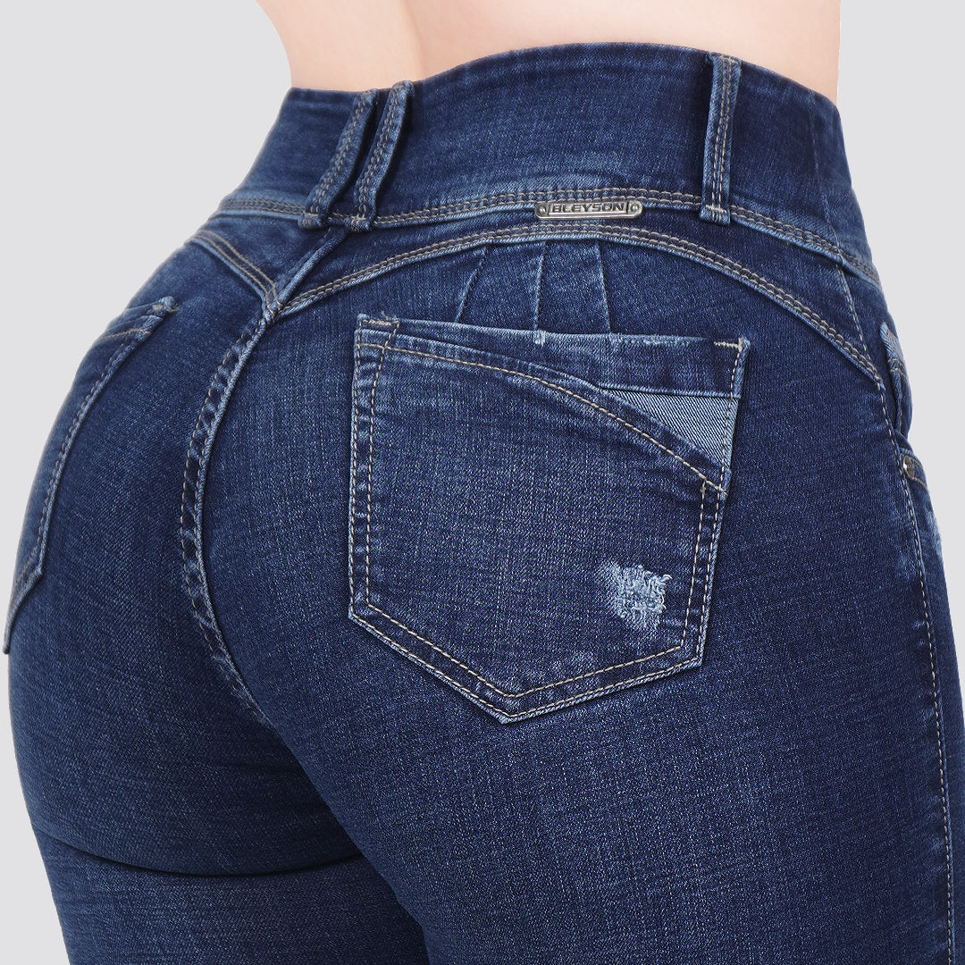 Jeans skinny tiro alto 60105