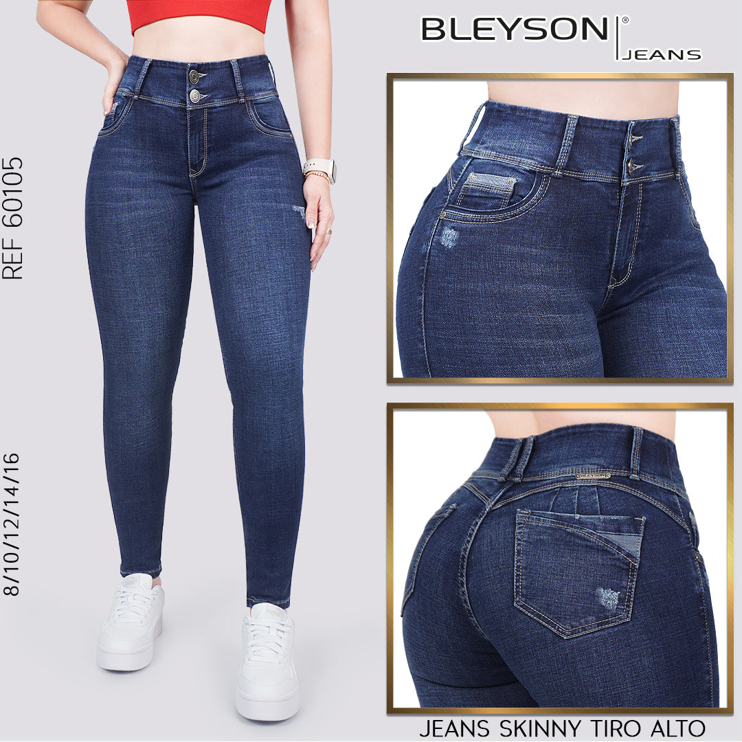 Jeans skinny tiro alto 60105