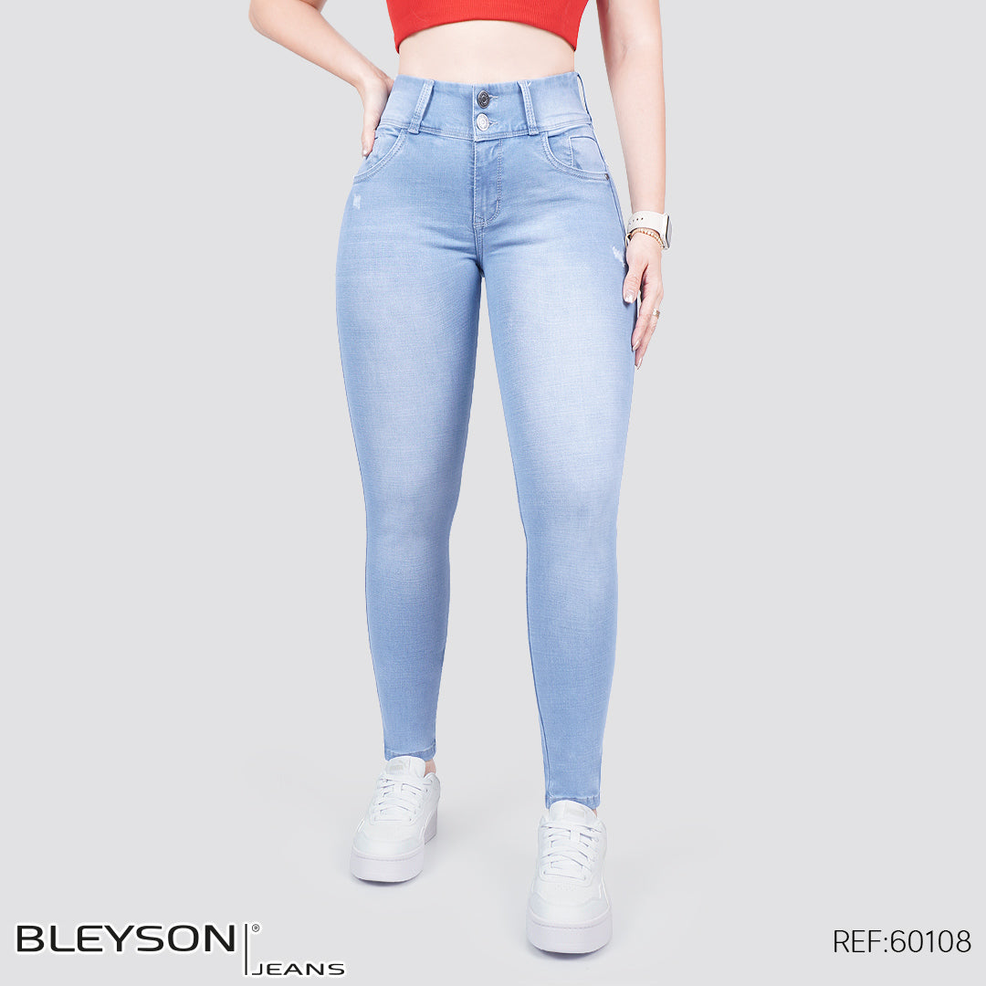 Jeans skinny tiro alto 60108