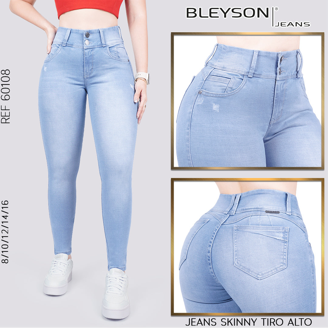 Jeans skinny tiro alto 60108