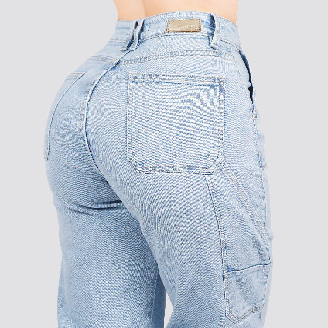 Jeans Straight Semirrígido Tiro Alto 8010