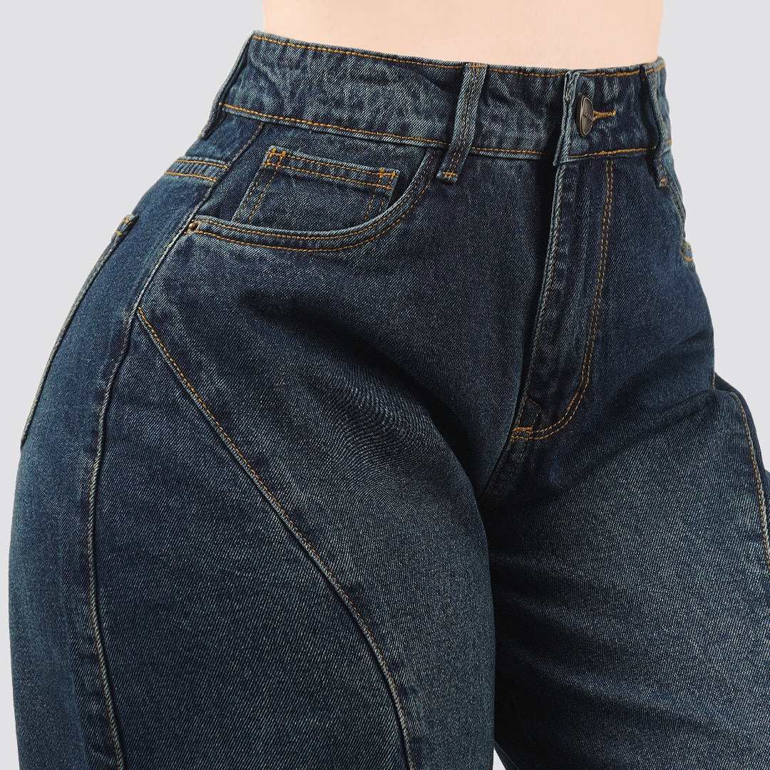Jeans Cargo Wide Leg Rígido Tiro Alto 8201