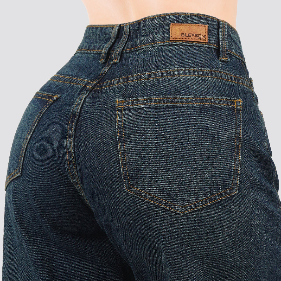Jeans Cargo Wide Leg Rígido Tiro Alto 8201