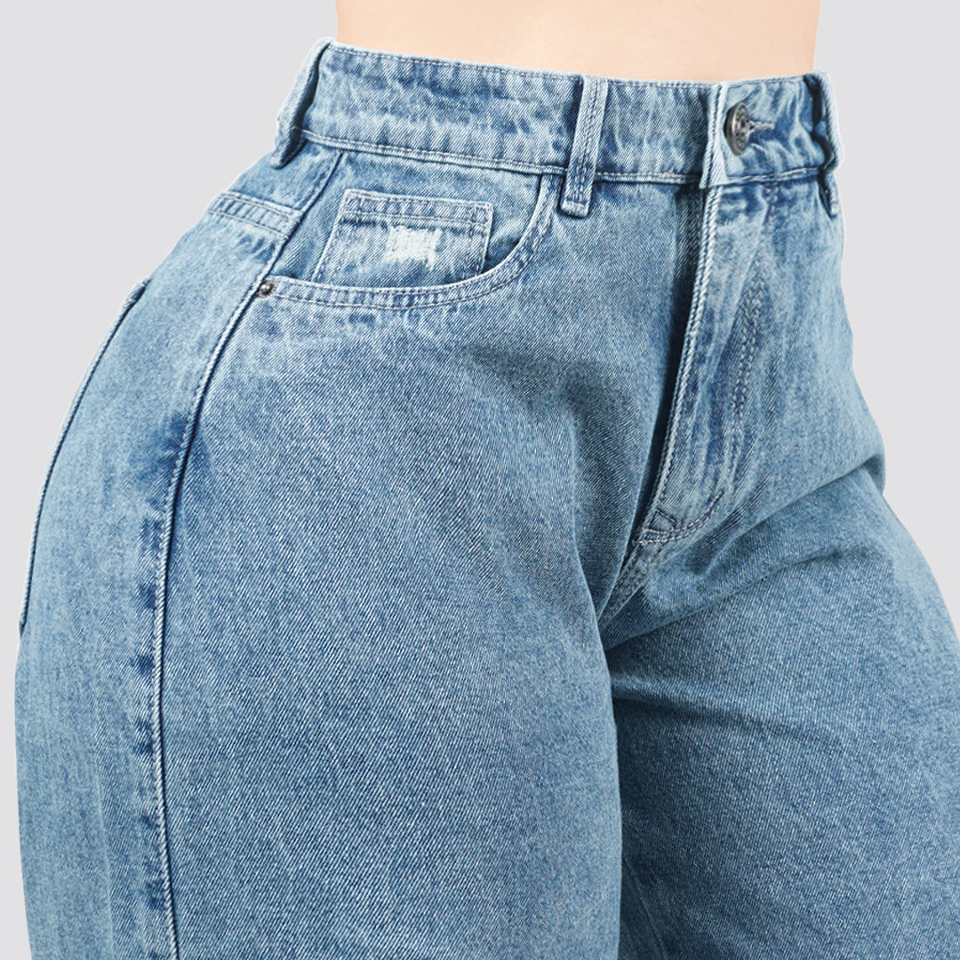 Jeans Wide Leg Rígido Tiro Alto 8203