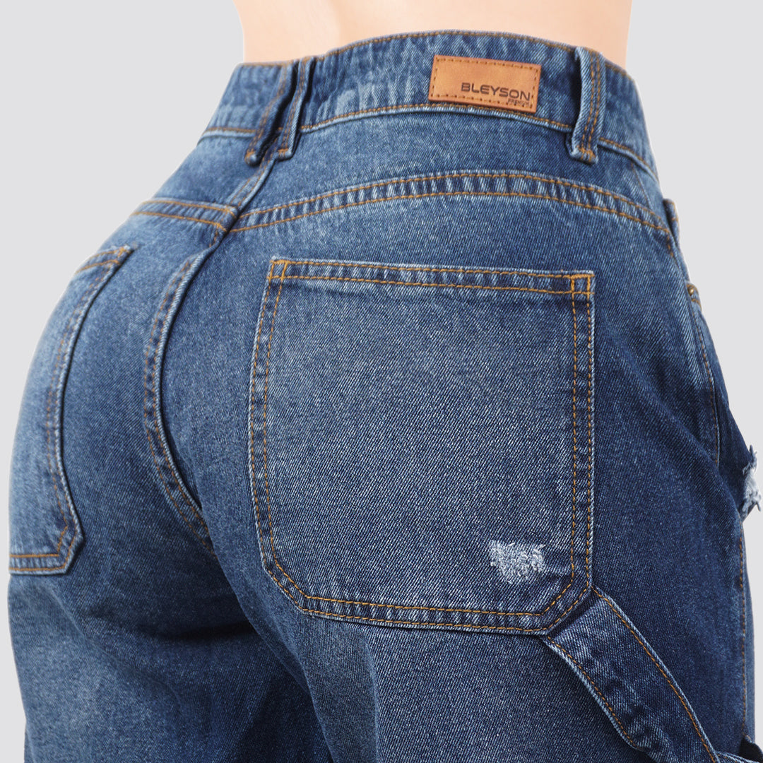 Jeans Wide Leg Rígido Tiro Alto 8205