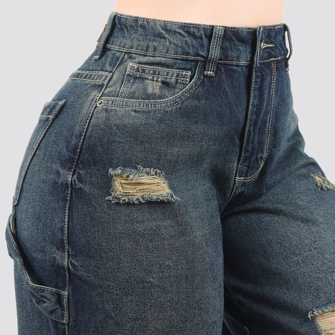 Jeans Wide Leg Rígido Tiro Alto 8210