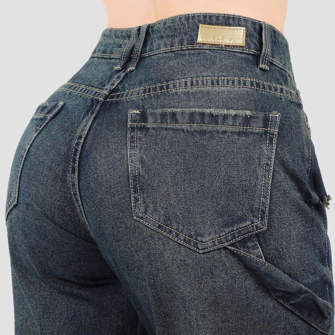 Jeans Wide Leg Rígido Tiro Alto 8210