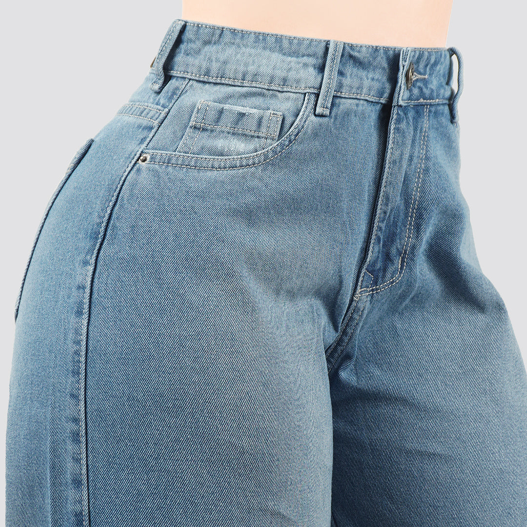 Jeans Wide Leg Rígido Tiro Alto 8211