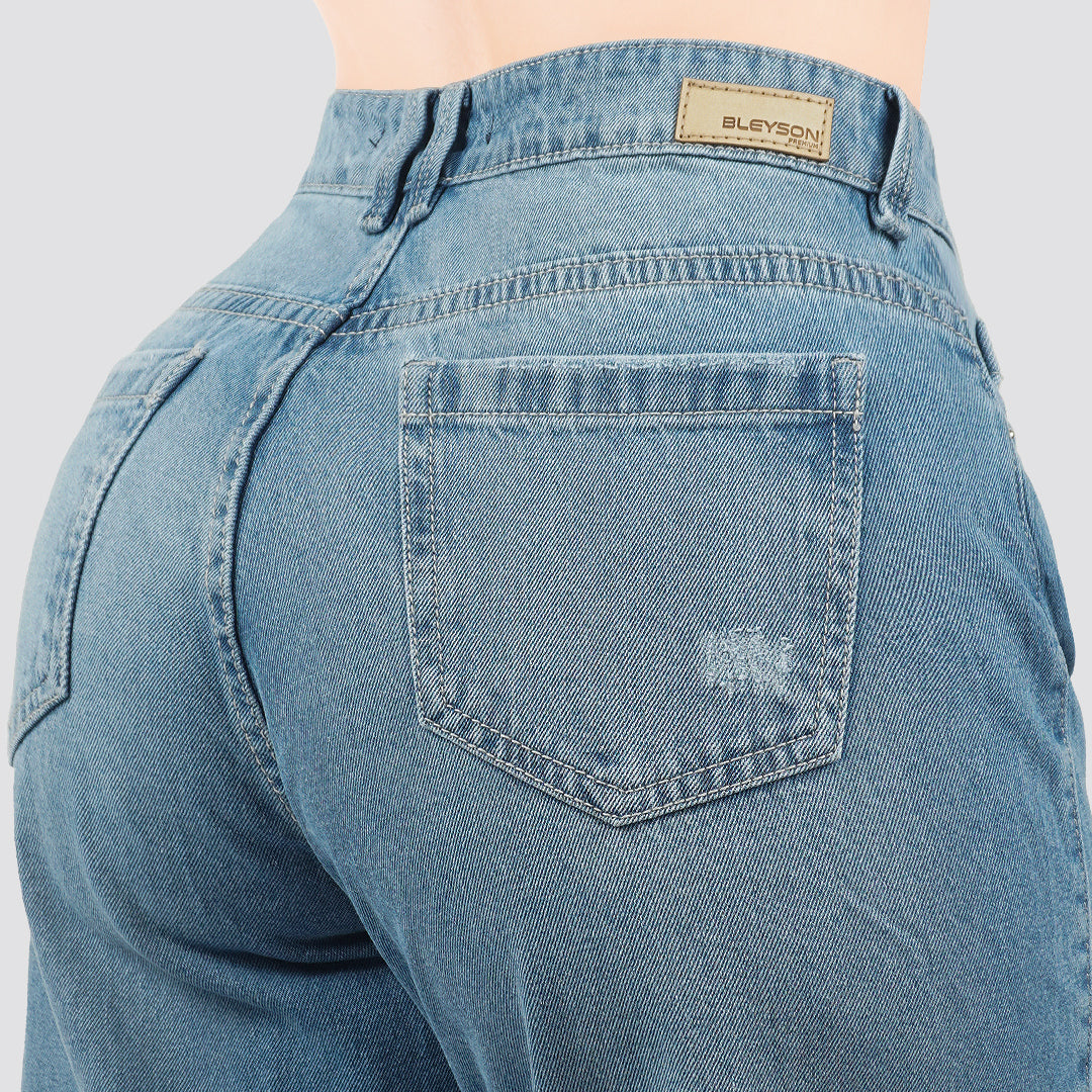 Jeans Wide Leg Rígido Tiro Alto 8211