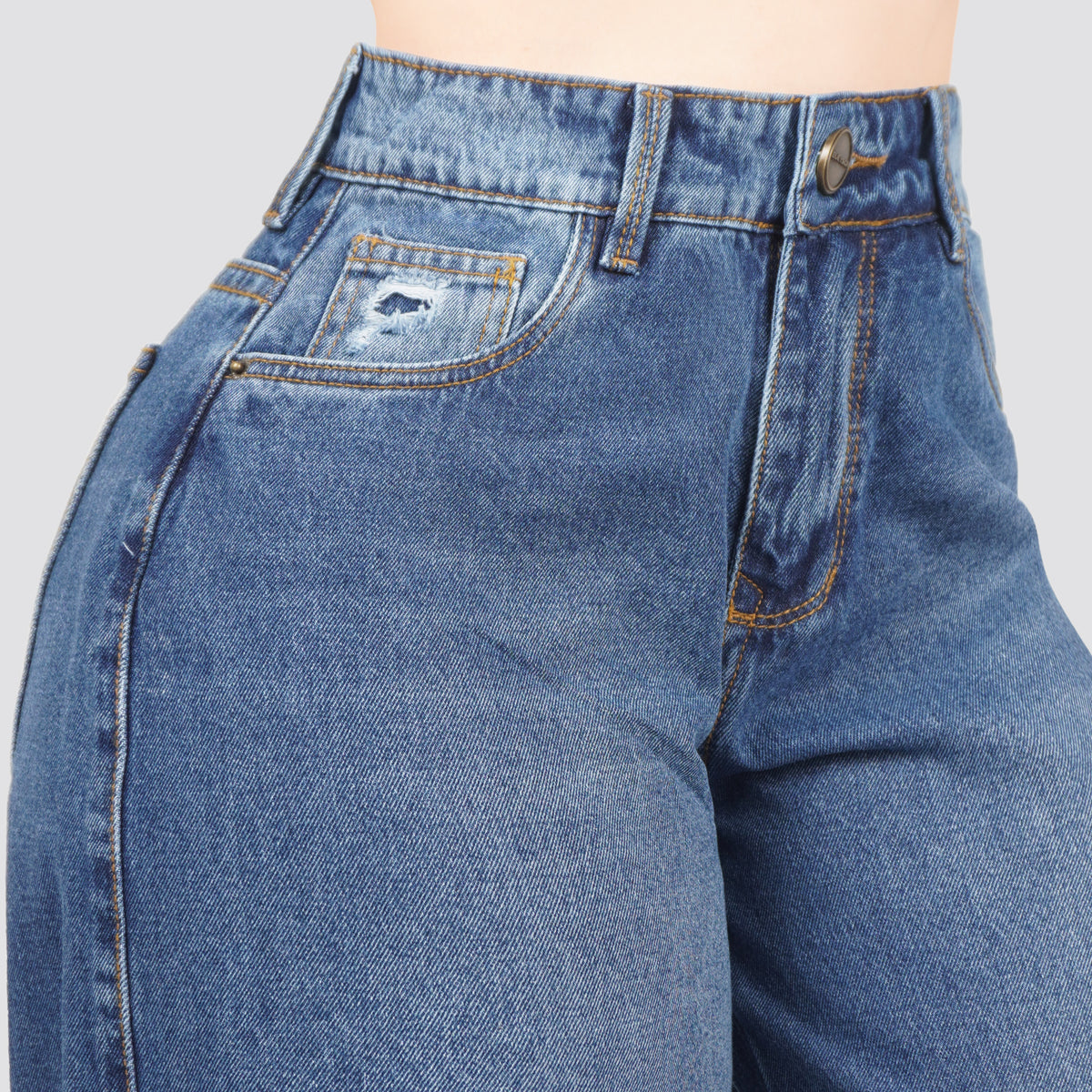 Jeans Wide Leg Rígido Tiro Alto 8213